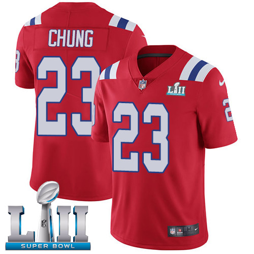 Nike Patriots #23 Patrick Chung Red Alternate Super Bowl LII Youth Stitched NFL Vapor Untouchable Limited Jersey - Click Image to Close